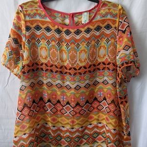 Women's Size X-Large (fits like a medium) Sheer Fabric Top